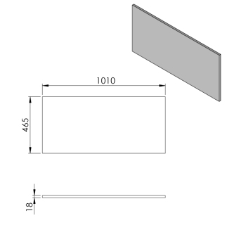 CIRASA doska DTDL 101x1,8x46,5cm, biela lesk CR101-3030