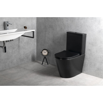PACO RIMLESS WC kombi misa s nádržkou, spodný/zadný odpad, čierna mat PC1012WRB