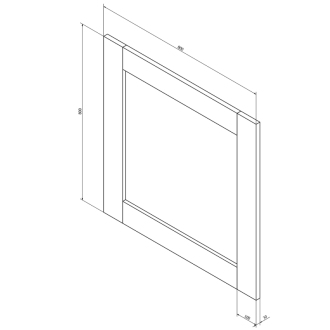 BRAND zrkadlo 80x80x3cm, morený smrek BA051S