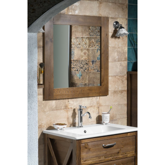 BRAND zrkadlo 80x80x3cm, morený smrek BA051S