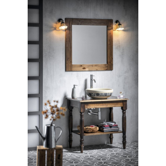 BRAND zrkadlo 80x80x3cm, morený smrek BA051S
