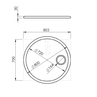 FLOAT okrúhle LED podsvietené zrkadlo, ? 80 cm, kozm.zrkadlo, IR senzor, biela FT800