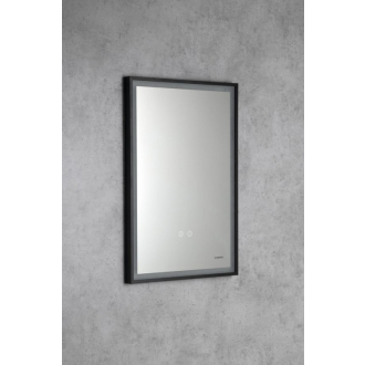 SORT zrkadlo s LED osvetlením 47x70cm, senzor, fólia anti-fog, čierna mat SJ047