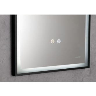 SORT zrkadlo s LED osvetlením 47x70cm, senzor, fólia anti-fog, čierna mat SJ047