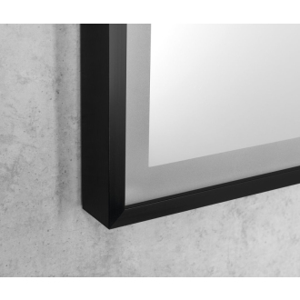 SORT zrkadlo s LED osvetlením 60x80cm, senzor, fólia anti-fog, čierna mat SJ080