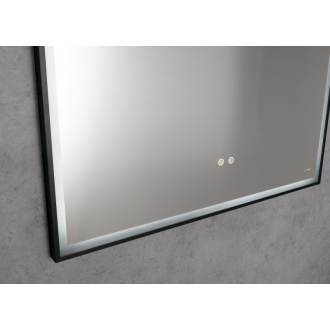 SORT zrkadlo s LED osvetlením 100x70cm, senzor, fólia anti-fog, čierna mat SJ100