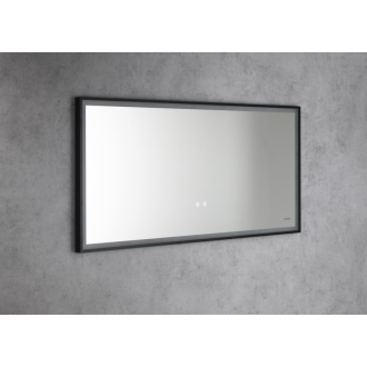 SORT zrkadlo s LED osvetlením 120x60cm, senzor, fólia anti-fog, čierna mat SJ120