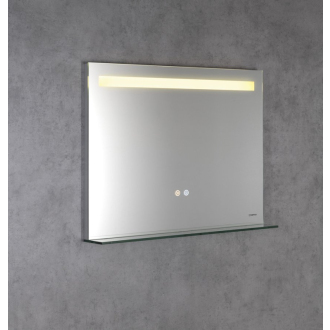 BRETO zrkadlo s LED osvetlením a poličkou, 80x60cm, senzor, fólia anti-fog, BE080