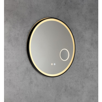 TARAN okrúhle zrkadlo s LED osvetlením, 70cm, kozm.zrkadlo, senzor, čierna mat TA070