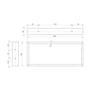 Podperná konzola 350x150x40mm, lakovaná oceľ, čierna mat, 1 ks 30365