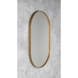 PUNO oválne zrkadlo v kovovom ráme 50x85cm, zlatá mat ORT585