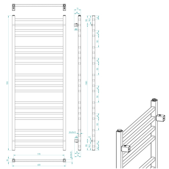 METRO vykurovacie teleso 600x1510 mm, čierna mat IR420TB