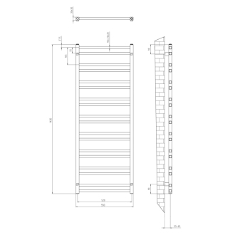 METRO DOS vykurovacie teleso 550x1430 mm, biela mat IR430T