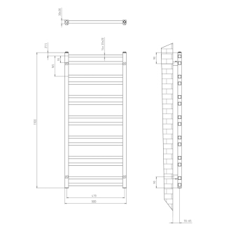 METRO DOS vykurovacie teleso 500x1100 mm, biela mat IR432T