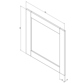 BRAND zrkadlo 800x600x30mm, morený smrek