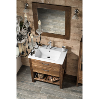 BRAND zrkadlo 800x600x30mm, morený smrek