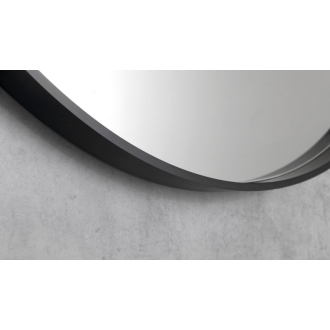 NOTION okrúhle zrkadlo v ráme ø 70cm, čierna mat