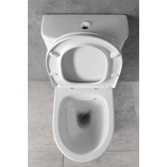 DARIO RIMLESS WC kombi misa s nádržkou, spodný/zadný odpad + sedátko, biela