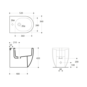 FLO bidet 36x42x51, 5cm 312001