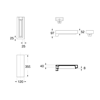 INKA odkladná keramická doska 12x35, 5cm, biela 341501