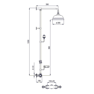 SASSARI spŕch. stĺp s termostat. Bat., mydlenka, v. 120cm, chróm SR321