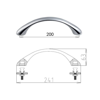 SYMMETRIC madlo do vane 240mm, nerez 250420