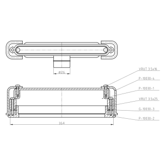 CUT vaňová súprava, prepadová štrbina 170x24mm a click clack zátka, chróm PC1089