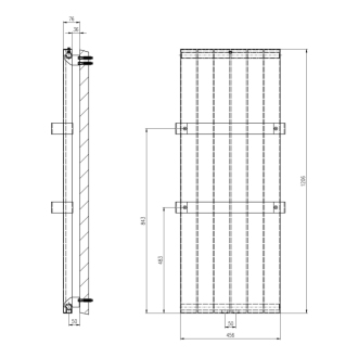 MAGNIFICA vykurovacie teleso 456x1206mm, biela s textúrou IR135