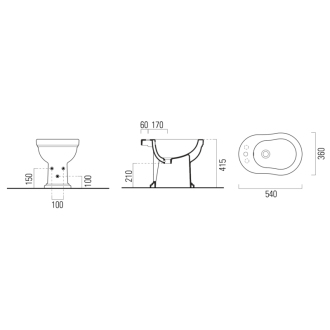 CLASSIC bidet 37x54 cm, ExtraGlaze 8762111
