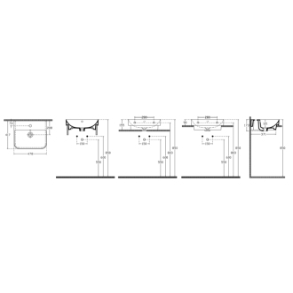 SOTT AQUA umývadlo 48 cm, zápustné do dosky 10SQ50048