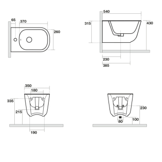 TRIBECA bidet závesný 35x31, 5x54cm 512501