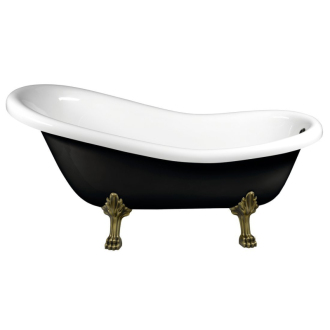 RETRO voľne stojaca vaňa 158x73x72cm, nohy bronz, čierna / biela 72972