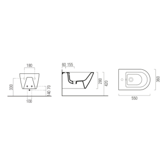 KUBE X bidet závesný 55x36 cm 9465111