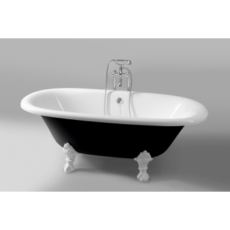 REGATA voľne stojaca vaňa 175x85x61cm, nohy biele, čierna/biela 10261
