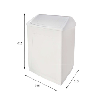Odpadkový kôš výklopný, 55 l, biely plast ABS 14027