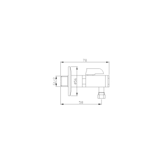 Rohový ventil s matkou, 1/2&#39;x 3/8&#39;, ružové zlato 2020RZL