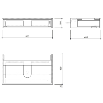AVICE umývadlová zásuvka 80x15x48cm, biela (AV805) AV805-3030