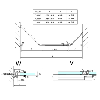 FORTIS LINE sprchové dvere do niky trojdielne 1300mm, číre sklo, ľavé FL1513L