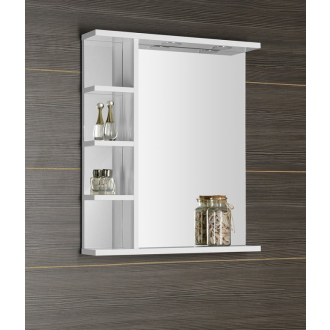 Aqualine KORIN zrkadlo s LED osvetlením a poličkami 60x70x12cm KO370