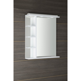 KORIN zrkadlo s LED osvetlením, zásuvkou a poličkami 60x70x12cm KO377