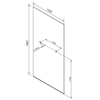 ARCHITEX LINE kalené číre sklo, 1205x1997x8mm, otvory pre poličku AL2254-D