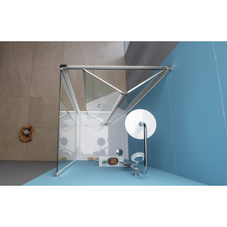 EASY LINE štvorcový sprchovací kút 800x800mm, skladacie dvere, L/P variant, číre sklo
