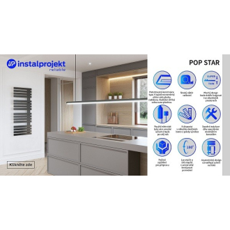 radiátor POP STAR 500 x 1820 mm, C31 black mat RADPOP501831