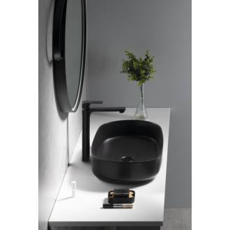 INFINITY OVAL keramické umývadlo na dosku, 55x36 cm, čierna mat 10NF65055-2N