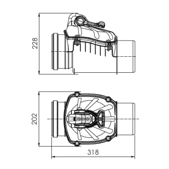 KARMAT Spätná klapka DN125, vodorovná ZB125