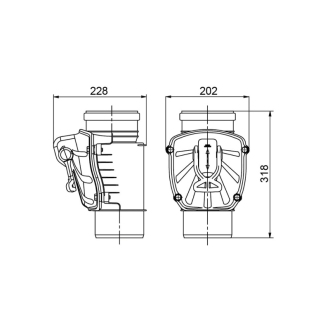 KARMAT Spätná klapka DN125, zvislá ZB125 Pion