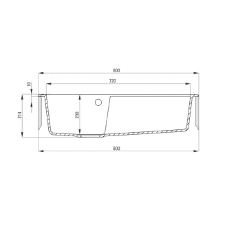 DEANTE ERIDAN ZQE_A10B Jednodrez 800x500x220, granit alabaster