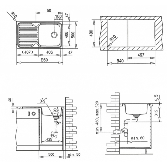 TEKA CLASSIC Nerezový drez 1B 1D CN (A01017) 10119056