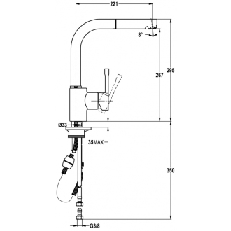 TEKA Drezová batéria INOX B 938 nerez 749380200