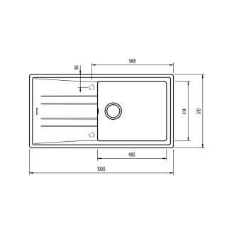 TEKA STONE 60 L-TG granitový drez asfalt 115330006